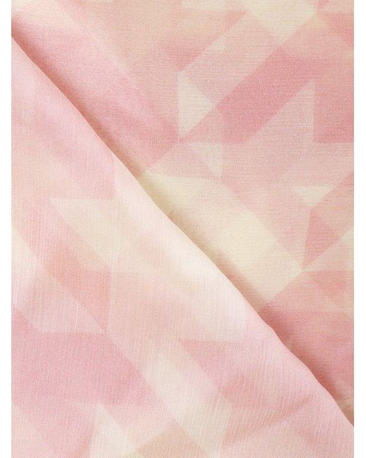 Burberry Pink Houndstooth-pattern Wraparound Scarf