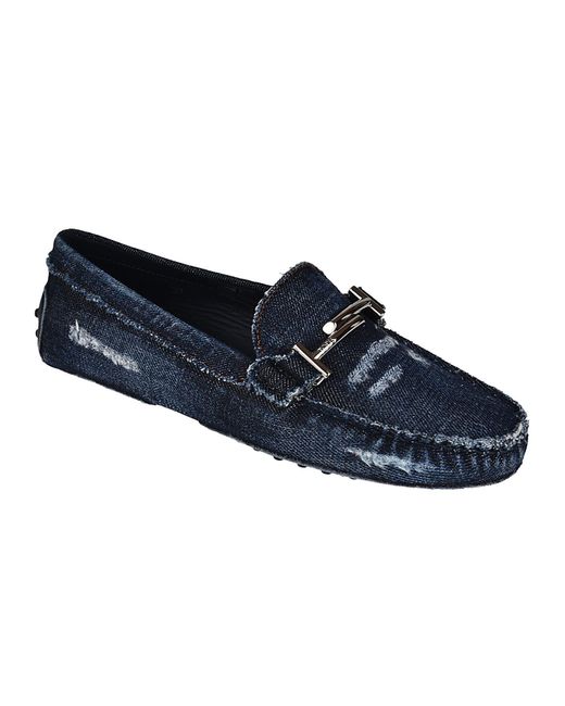 tod's gommino denim loafers