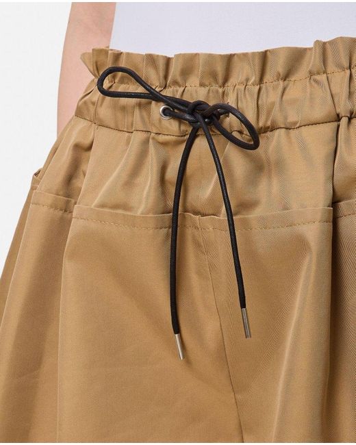 Sacai Natural Paperbag Waist Flared Shorts