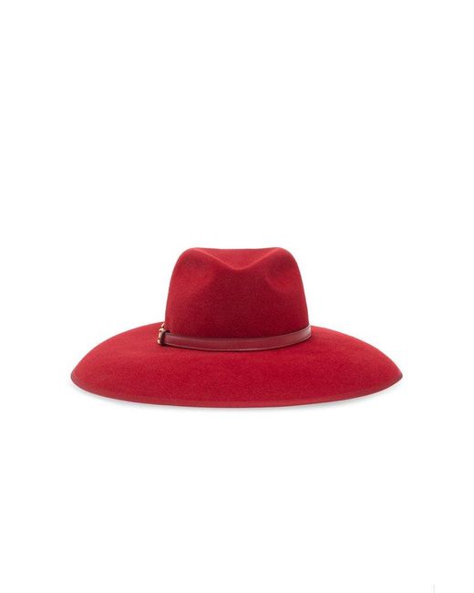 Gucci Horsebit Wide-brim Hat in Red | Lyst UK