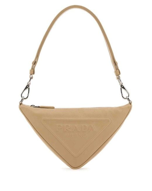 Prada White Triangle Mini Shoulder Bag