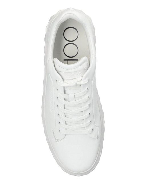 Jimmy Choo White Diamond Maxi Lace-Up Sneakers for men