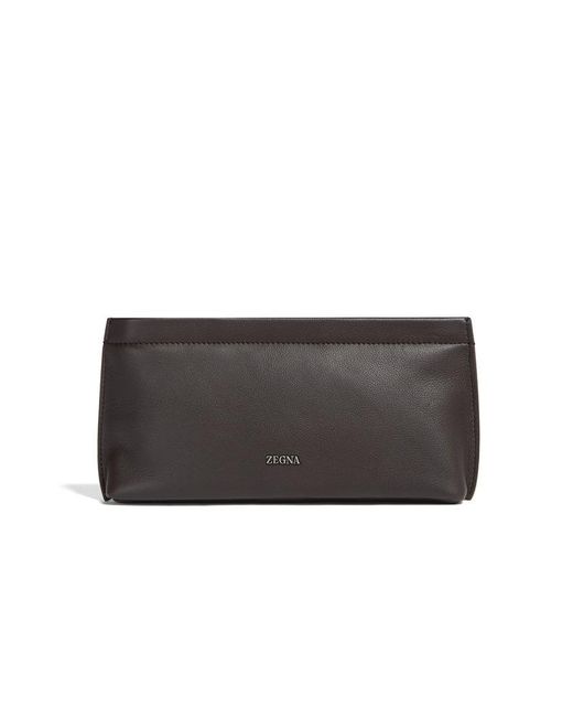 Zegna Brown Secondskin Clutch Bag for men