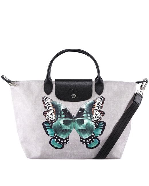 Longchamp Gray Butterfly-print Tote