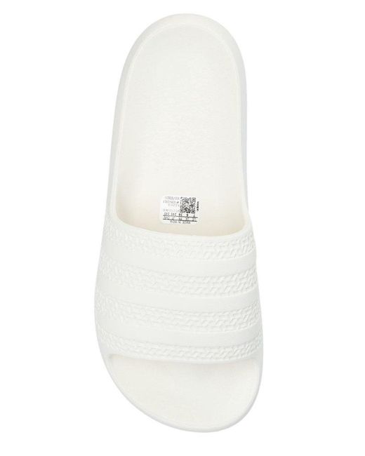 Adidas Originals White Adilette Ayoon Slides for men