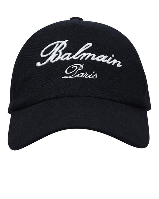 Balmain Black Paris Logo Cap for men