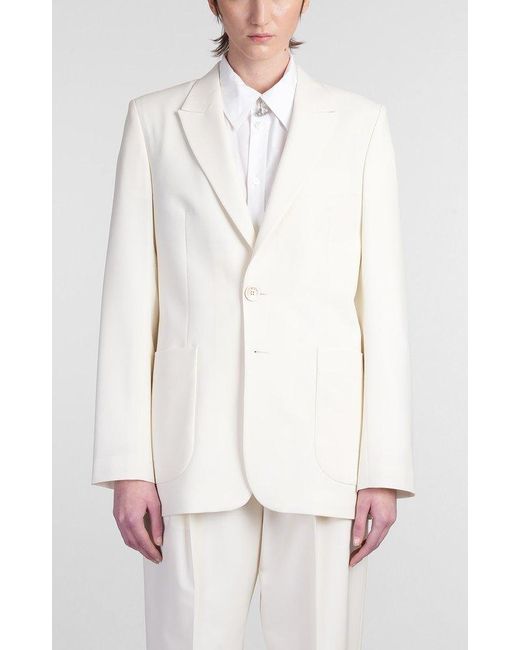 Marni White Single Breasted Tailored Blazer
