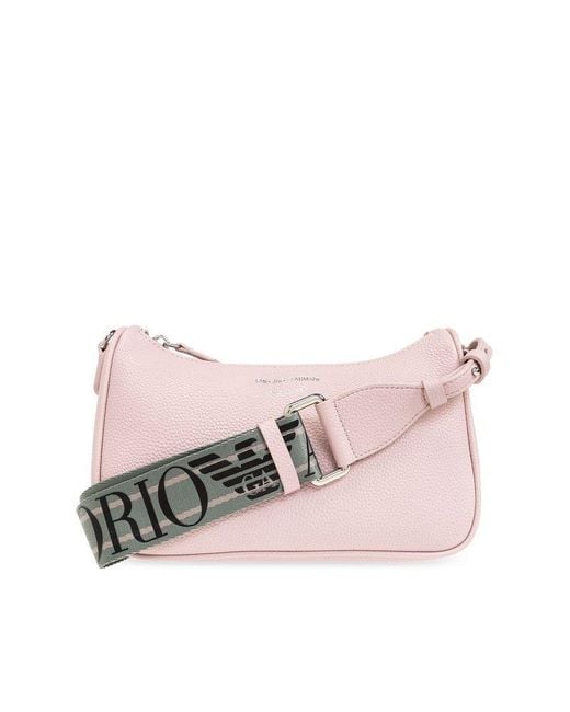 Emporio Armani Pink Shoulder Bag With Logo,