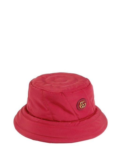 Gucci Red GG Quilted Bucket Hat