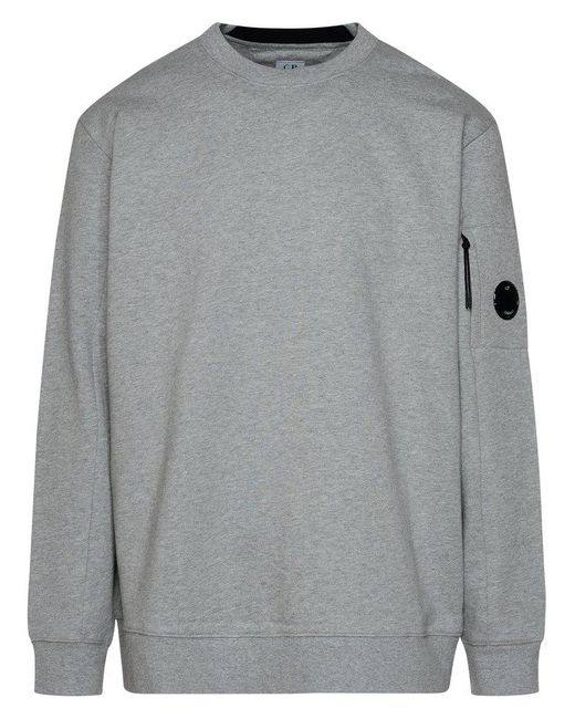 C.P. Company Lens detailed Crewneck Sweatshirt in Gray for Men Lyst