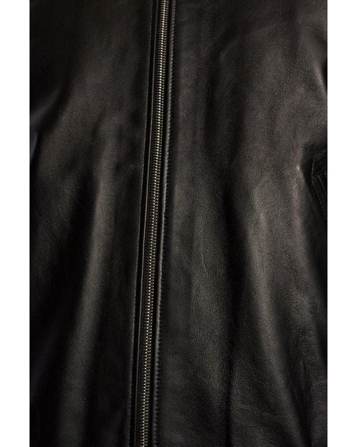 Paul Smith Black Leather Bomber Jacket, for men