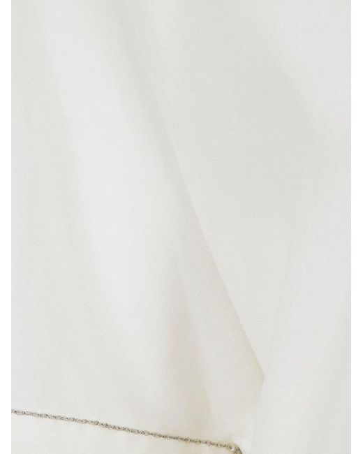 Fabiana Filippi White Chain Link Detail Blouse