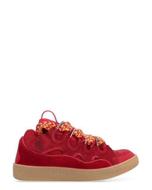 Lanvin Red Sneakers Low-Top Curb for men