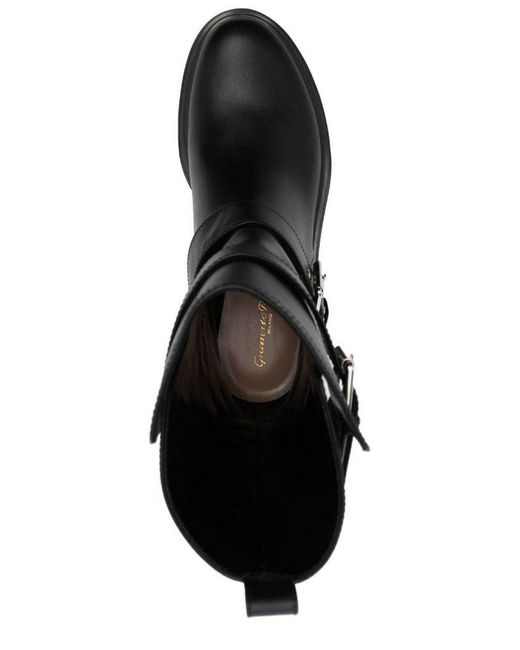 Gianvito Rossi Black Montey Round-Toe Ankle Boots