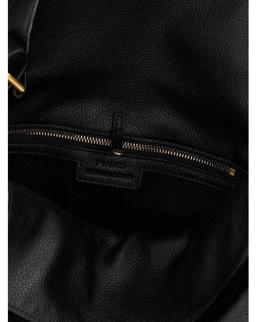 Pinko Black Leaf Big Shoulder Bags