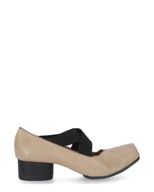 Uma Wang Brown Cross Strap Ballerina Pumps
