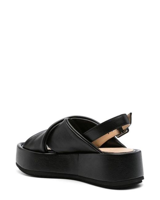 Paloma Barceló Black Platform Slingback Sandals