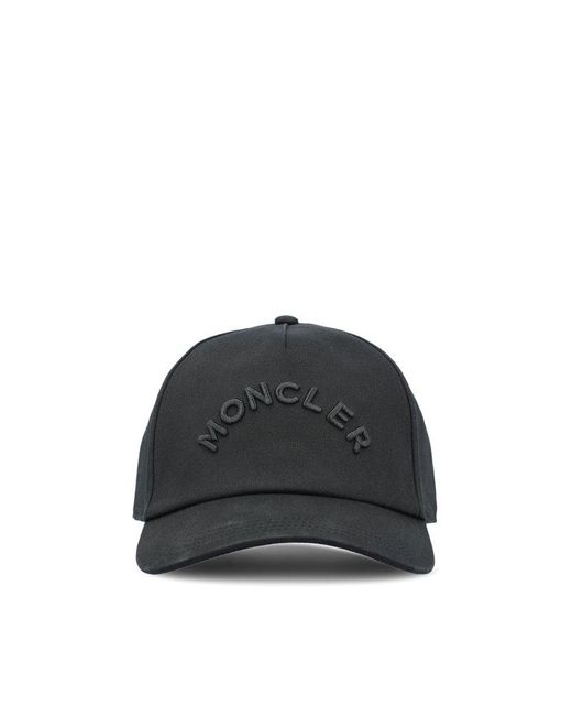 Moncler Black Logo Embroidered Baseball Cap for men