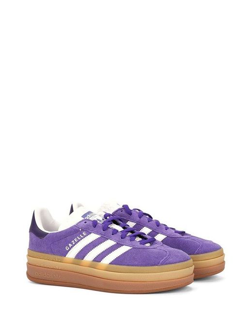 Adidas Originals Purple Gazelle Bold Lace-up Sneakers