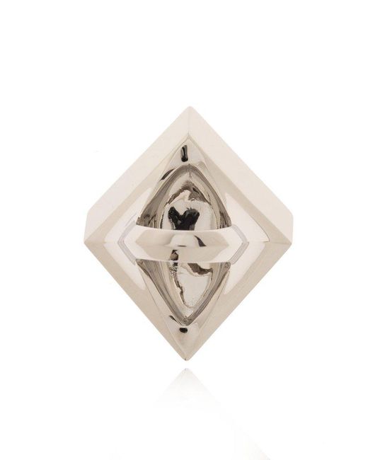 Versace White Logo-engraved Ring,