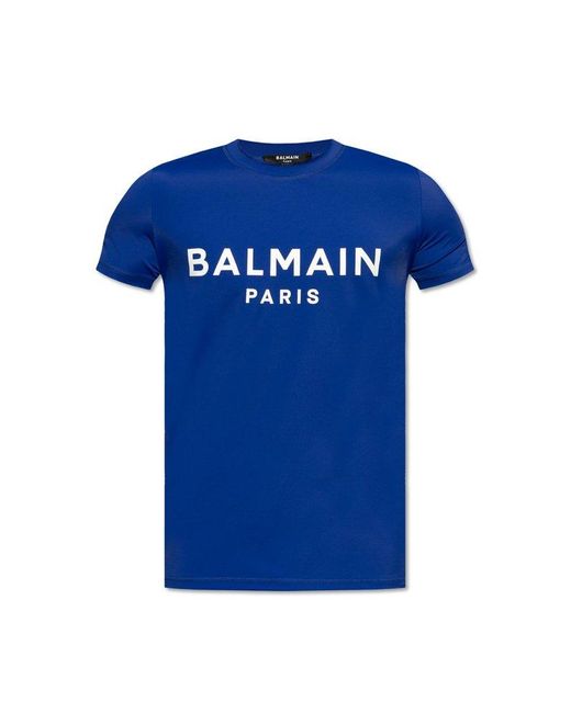 Balmain Blue Logo Swim T-Shirt for men