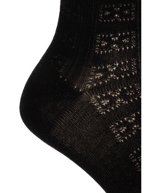 Ganni Black Ruffled Socks,