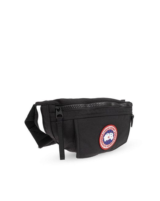 Canada Goose Black Belt Bag With Logo, for men