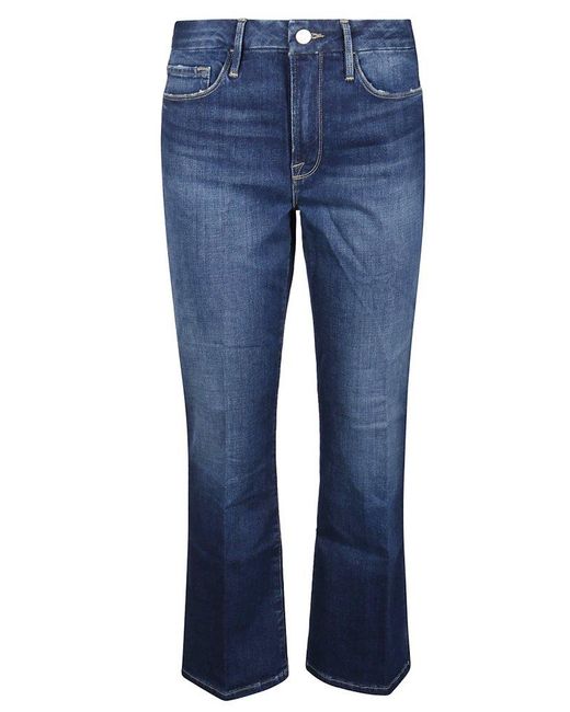 FRAME Denim Buttoned Flared Jeans in Blue | Lyst