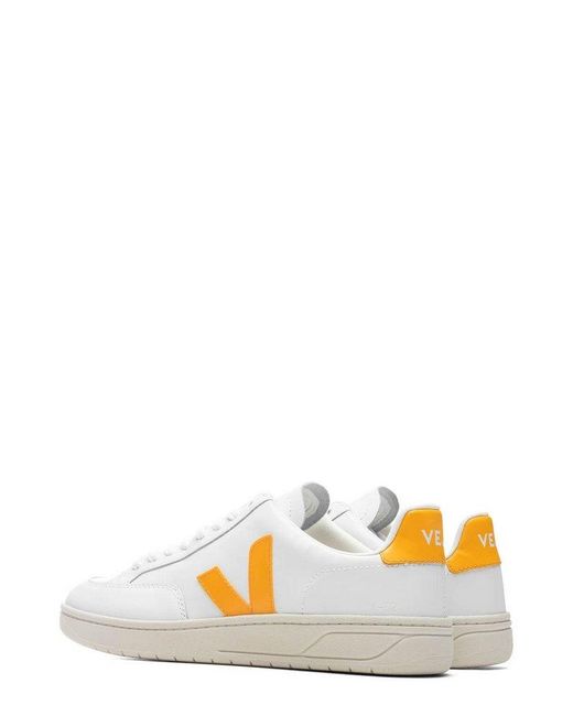 Veja White V-12 Lace-Up Sneakers for men