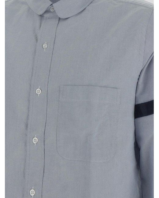 Thom Browne Gray Long-sleeved Buttoned Shirt for men