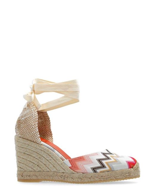 Missoni Multicolor Zigzag-woven Ankle-tied Wedge Espadrilles