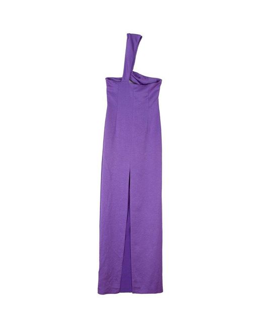 Nanushka Purple Maseco Twisted Crisp Satin Maxi Dress