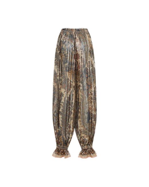 Valentino Multicolor All-Over Patterned Pleated Pants