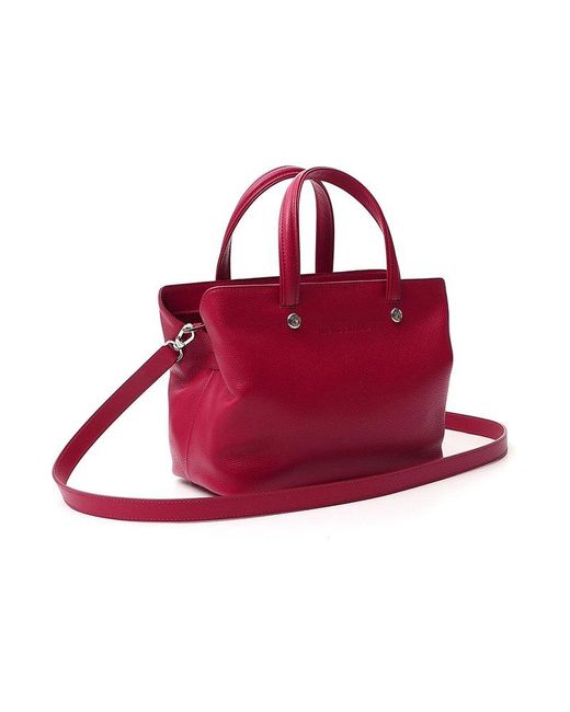 Longchamp Red Le Foulonné Tote Bag