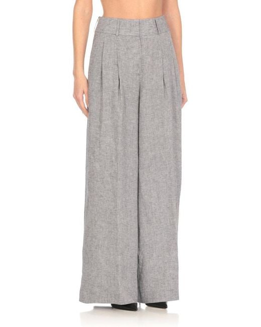 Peserico Purple Wide Leg Pleated Pants
