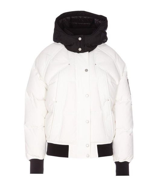 Moose Knuckles Synthetic Cloud Bomber Jacket in White | Lyst