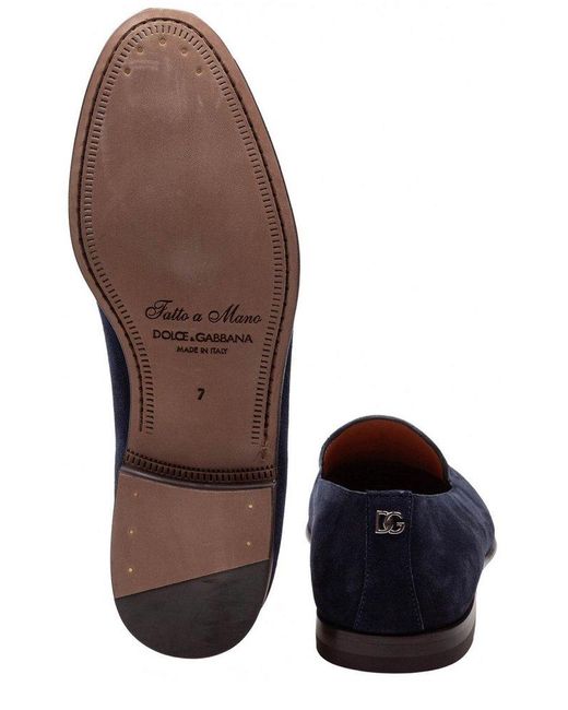 Dolce & Gabbana Blue Slip-On Loafers for men