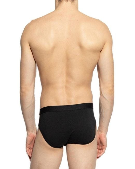 Moschino Black Two-Pack Briefs With Logo for men