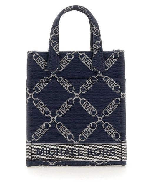 MICHAEL Michael Kors Blue Gigi Empire Logo Detailed Crossbody Bag