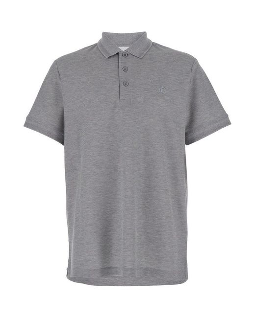 Burberry Gray Short Sleeve Polo Shirt With Buttons for men
