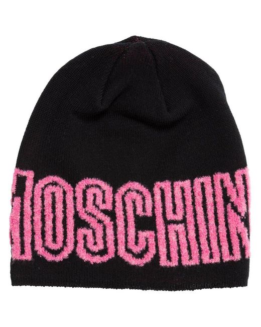 Moschino Wool Beanie Hat in Nero (Black 