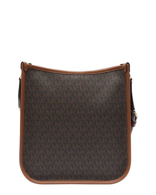 MICHAEL Michael Kors Brown Luisa Large Signature Logo Messenger Bag