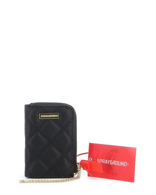 Sprayground White Leveled Up Split Quilt Shark Wallet for men