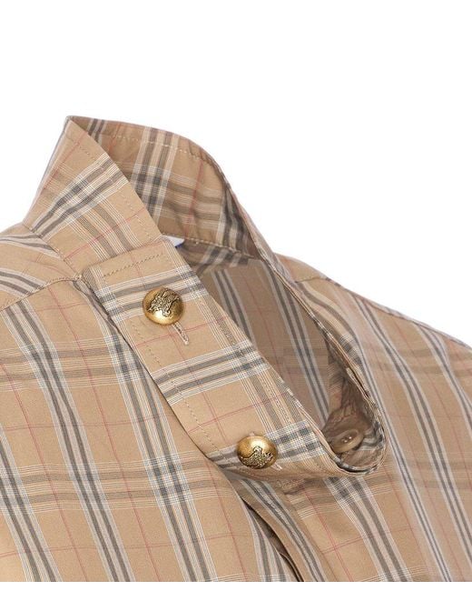Burberry Natural Check Pattern Sleeveless Shirt