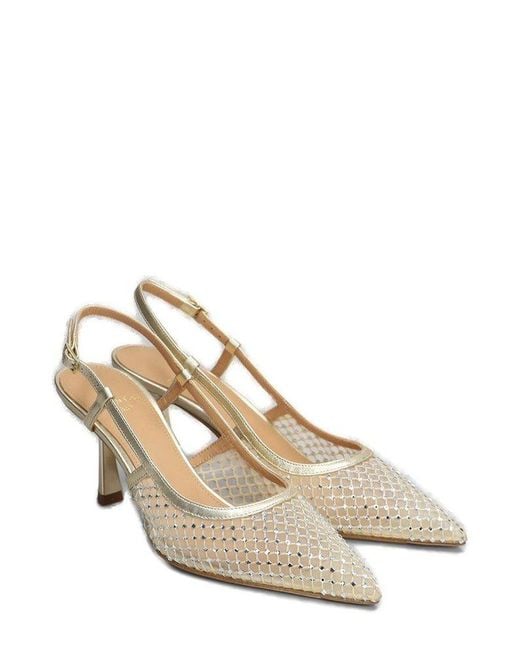 Chantal Metallic Pointed Toe Embellished Pumps