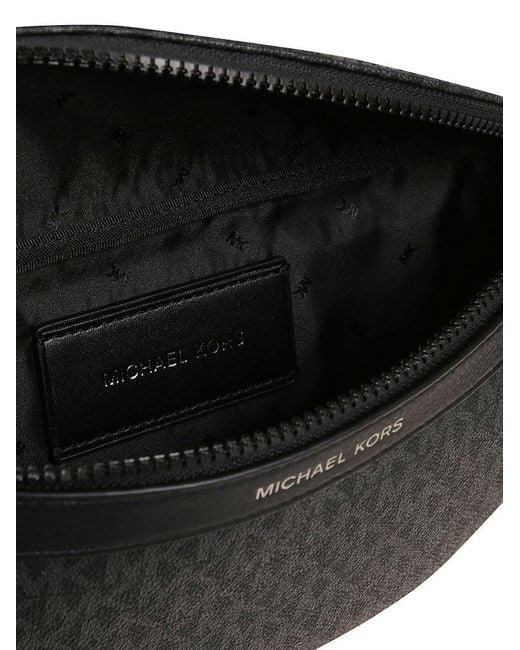 Michael Kors Black Greyson Logo Printed Zip-up Belt Bag for men