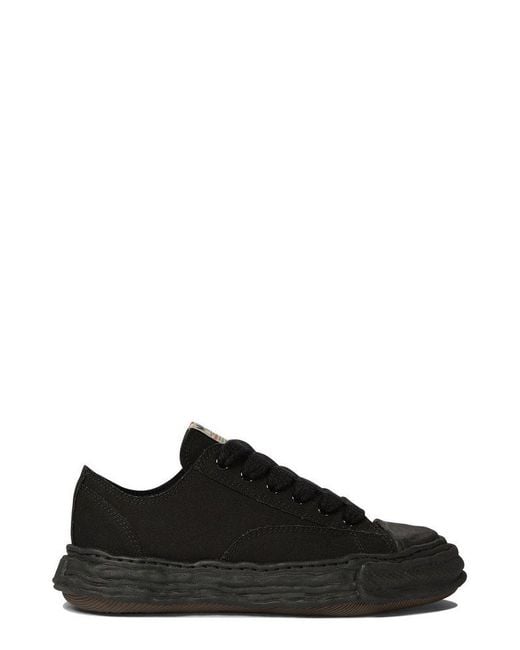Maison Mihara Yasuhiro Black Round-Toe Lace-Up Sneakers for men