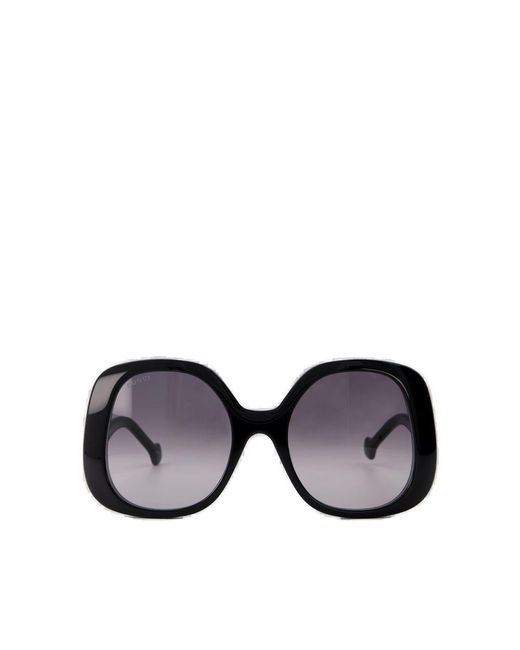 Gucci Ovalframe Sunglasses in Black Lyst