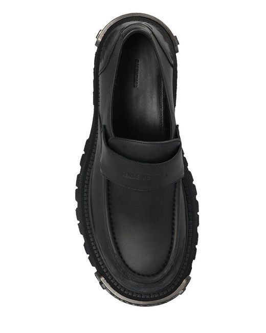 Balenciaga Black Tractor Loafers for men