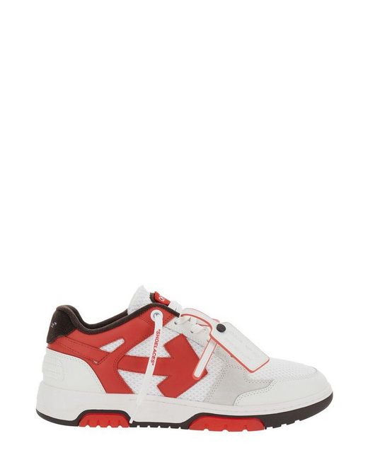 Off-White c/o Virgil Abloh White 'Out Of Office' Low Sneakers With Arrow Motif And Zip-Tie Tag for men